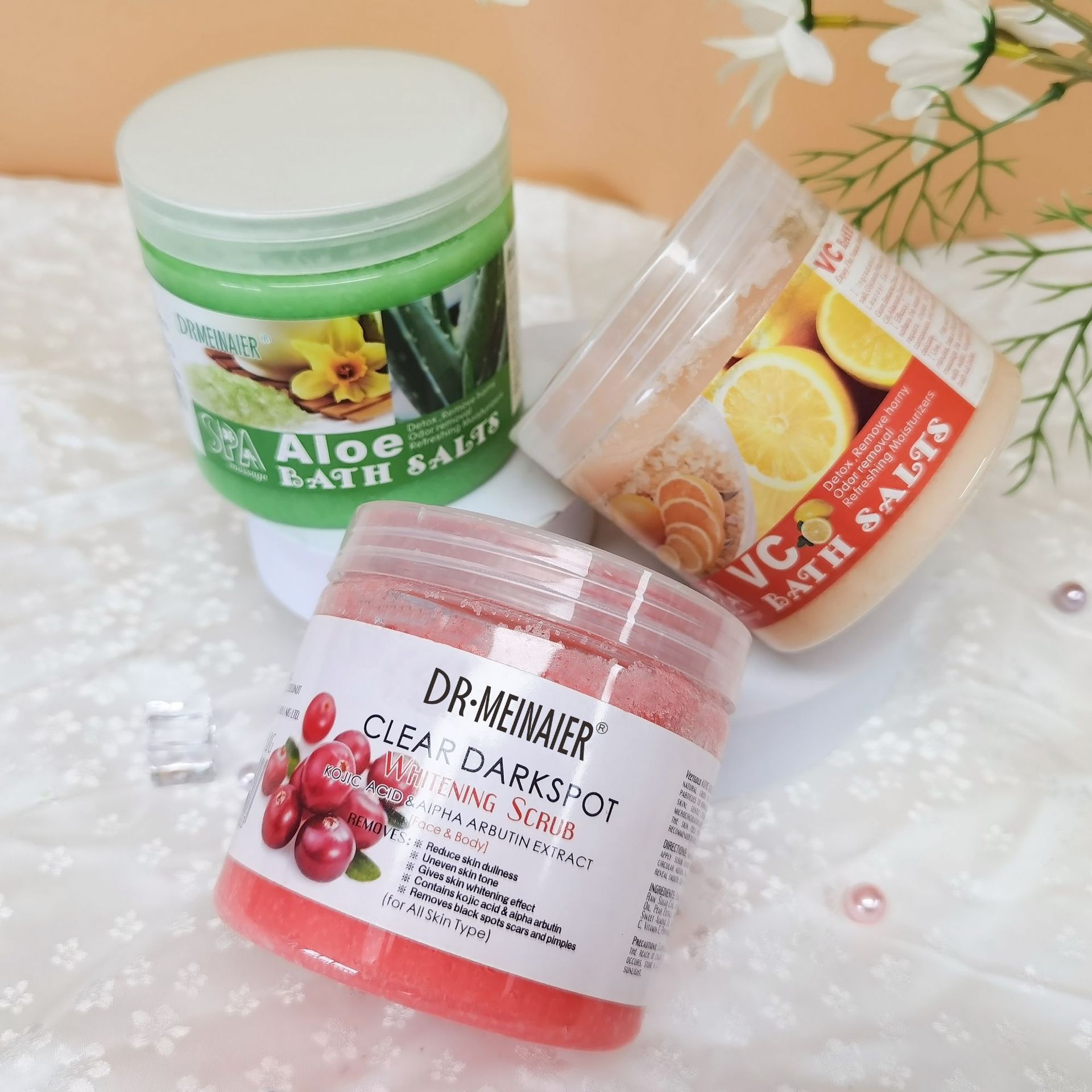Foreign trade arbutin Scrub, Aloe Bubble Bath, Wet salt, Exfoliating and rejuvenating skin, Mud Cream, Lavender Scrub salt full figure