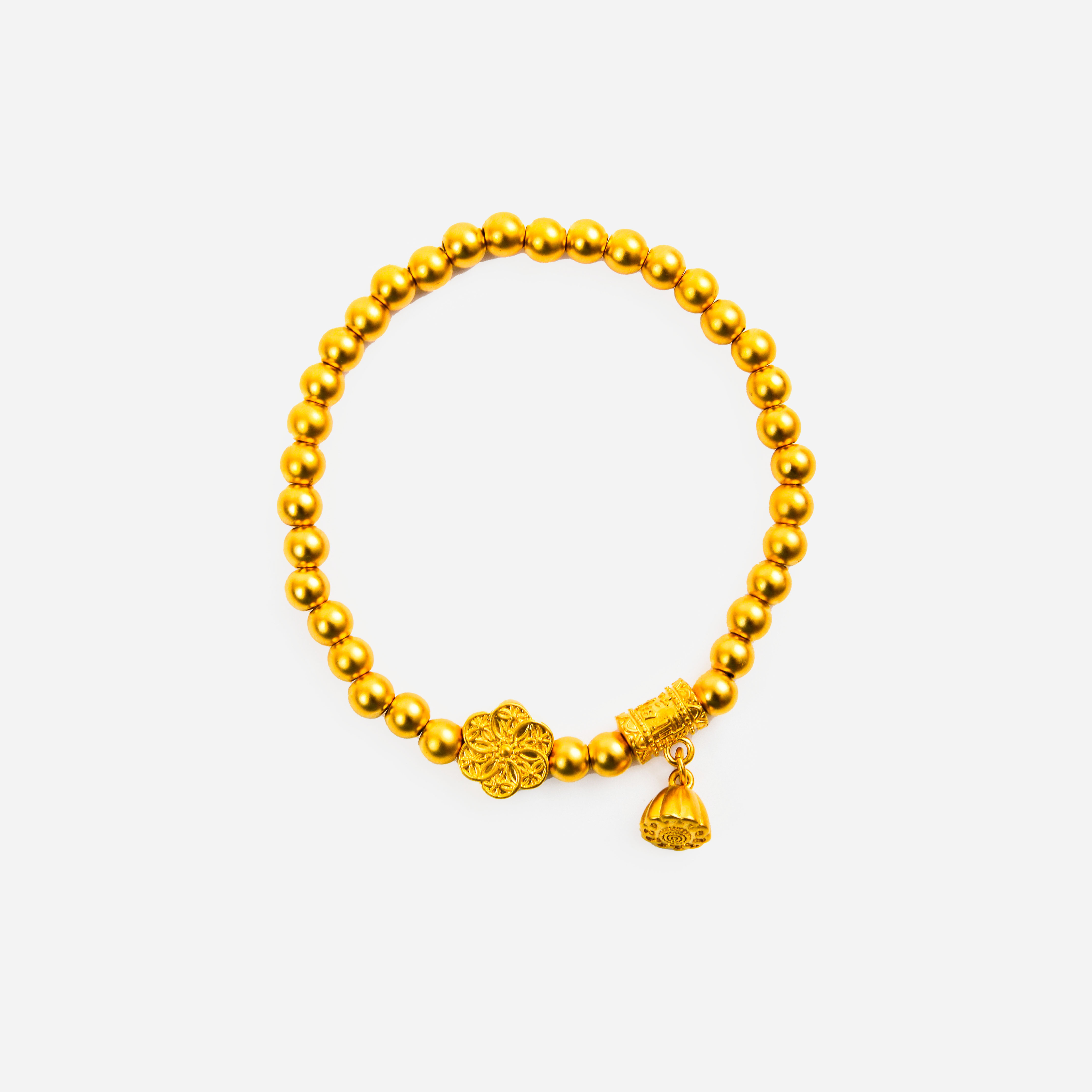 Customized and priced Chinese ancient method Lotus Flower bracelet for women, pure gold bracelet, a gift for your girlfriend on the Qixi Festival