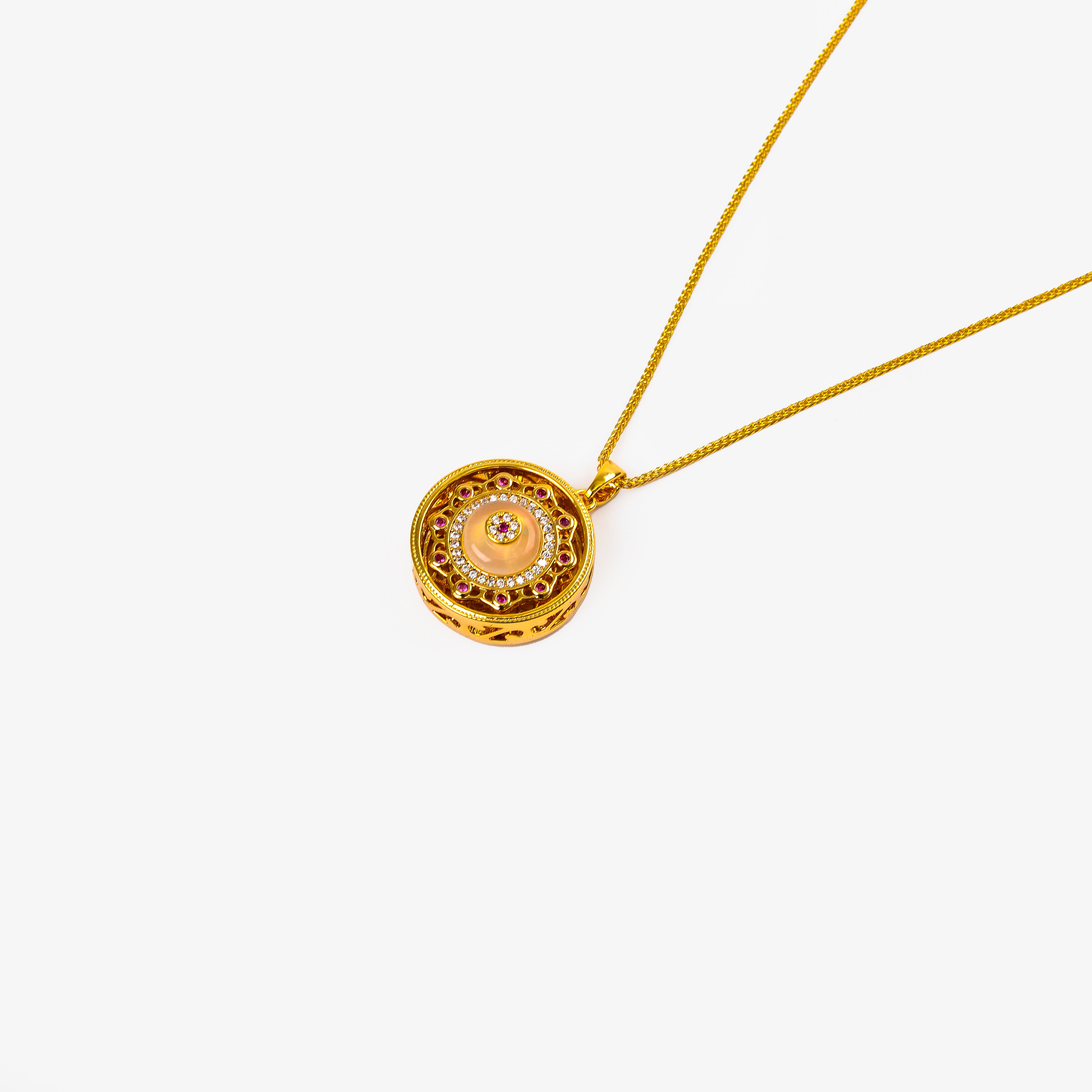 A new, fashionable, exquisite and compact lotus compass necklace made entirely of 925 silver, featuring a simple, high-end and retro collarbone chain for women Item Picture