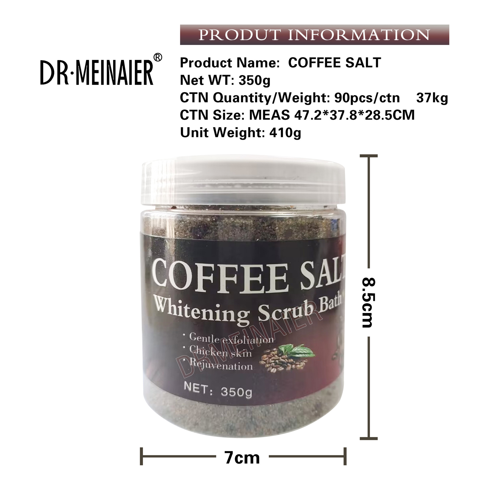 Cross-border exclusive Coffee Scrub bath salt, Sea salt Deep cleansing, Exfoliating scrub bath Coffee Scrub Item Picture
