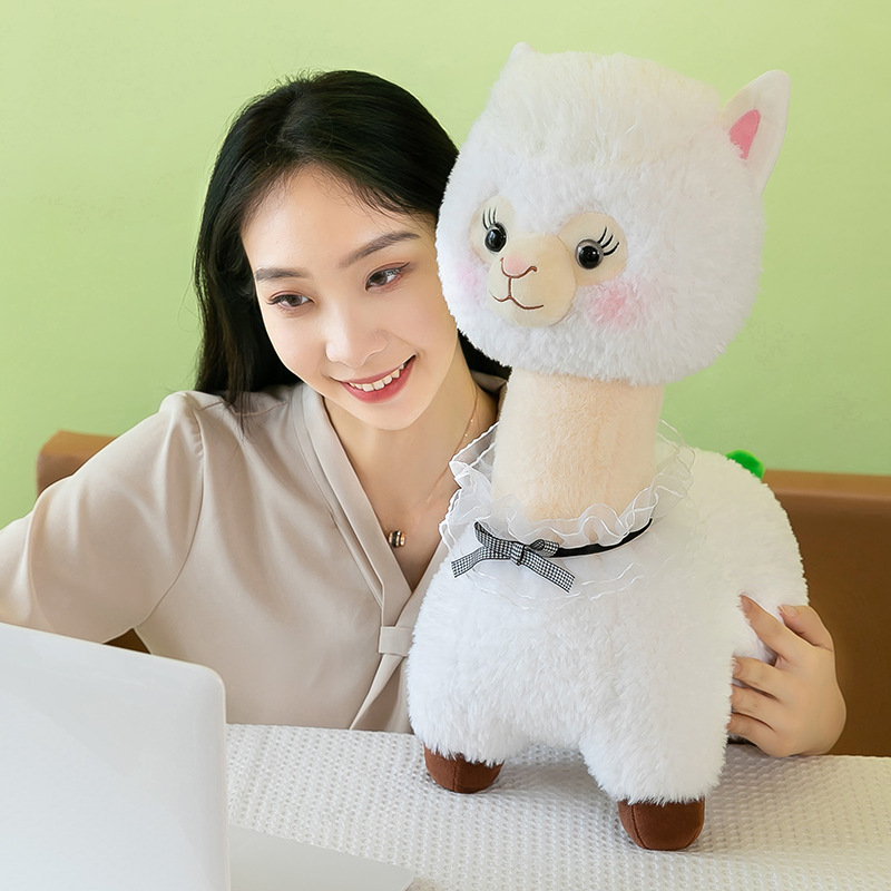 New cross-border cute alpaca wool toy figurines, children's birthday gifts, bed dolls, living room decorations details Picture