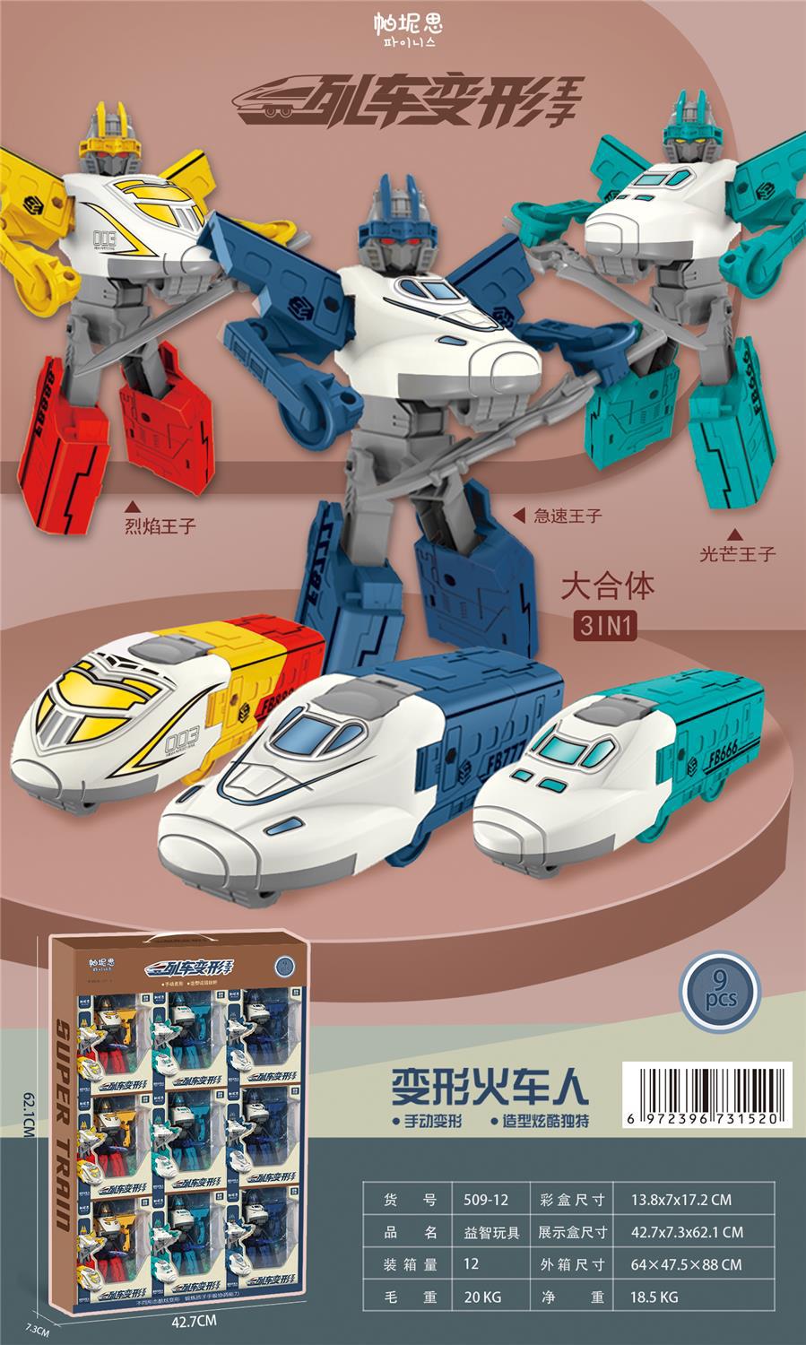 Free shipping: Inertial car collision deformation airplane, boy robot model toy, train Douyin, same style wholesale Item Picture