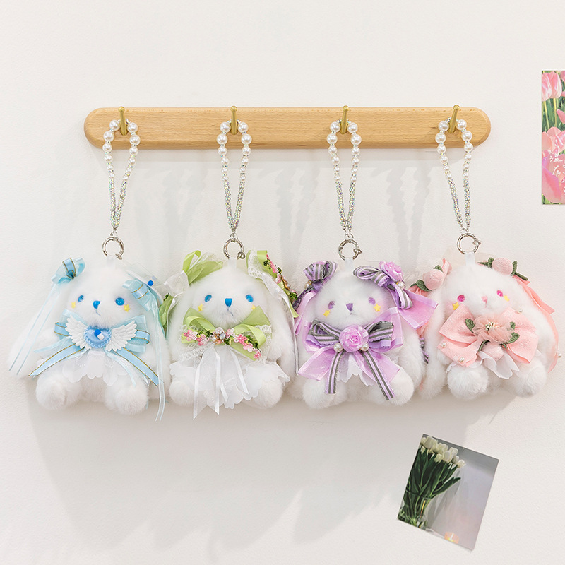Genuine Flora Rabbit pendant, plush toy, cute rabbit doll, keychain, doll, girl's gift Specification drawing
