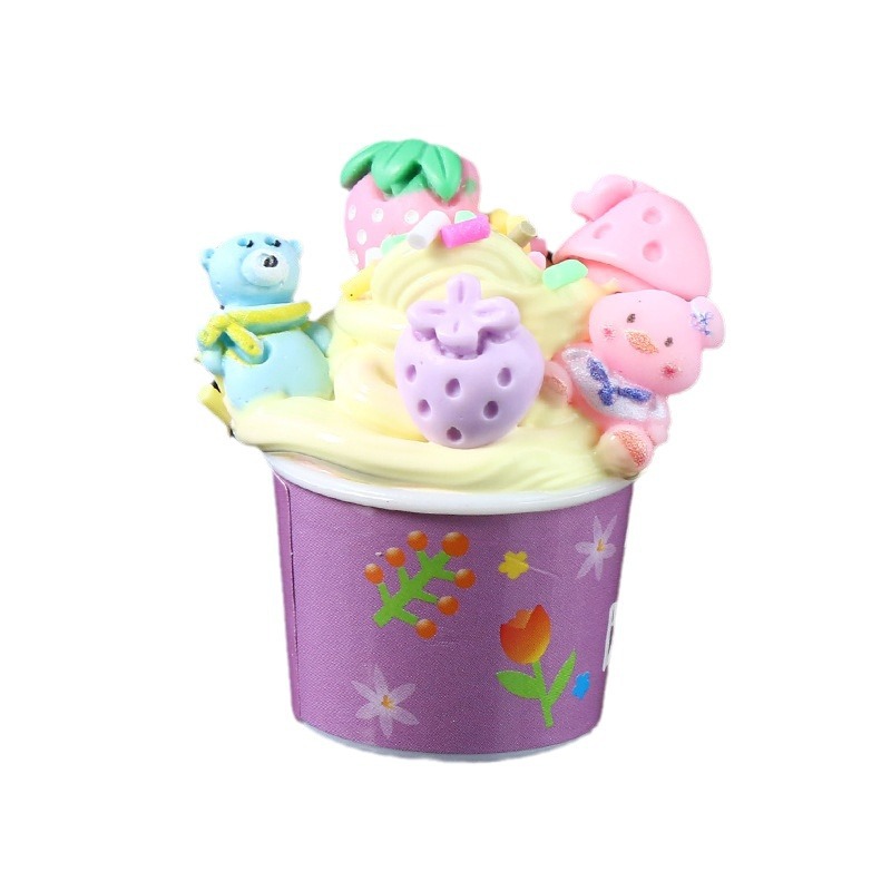 Simulation mini ice cup, small ice cream cup, sticker cup, ice bucket, sweet cup, clay cream glue, DIY food and toy accessories Item Picture