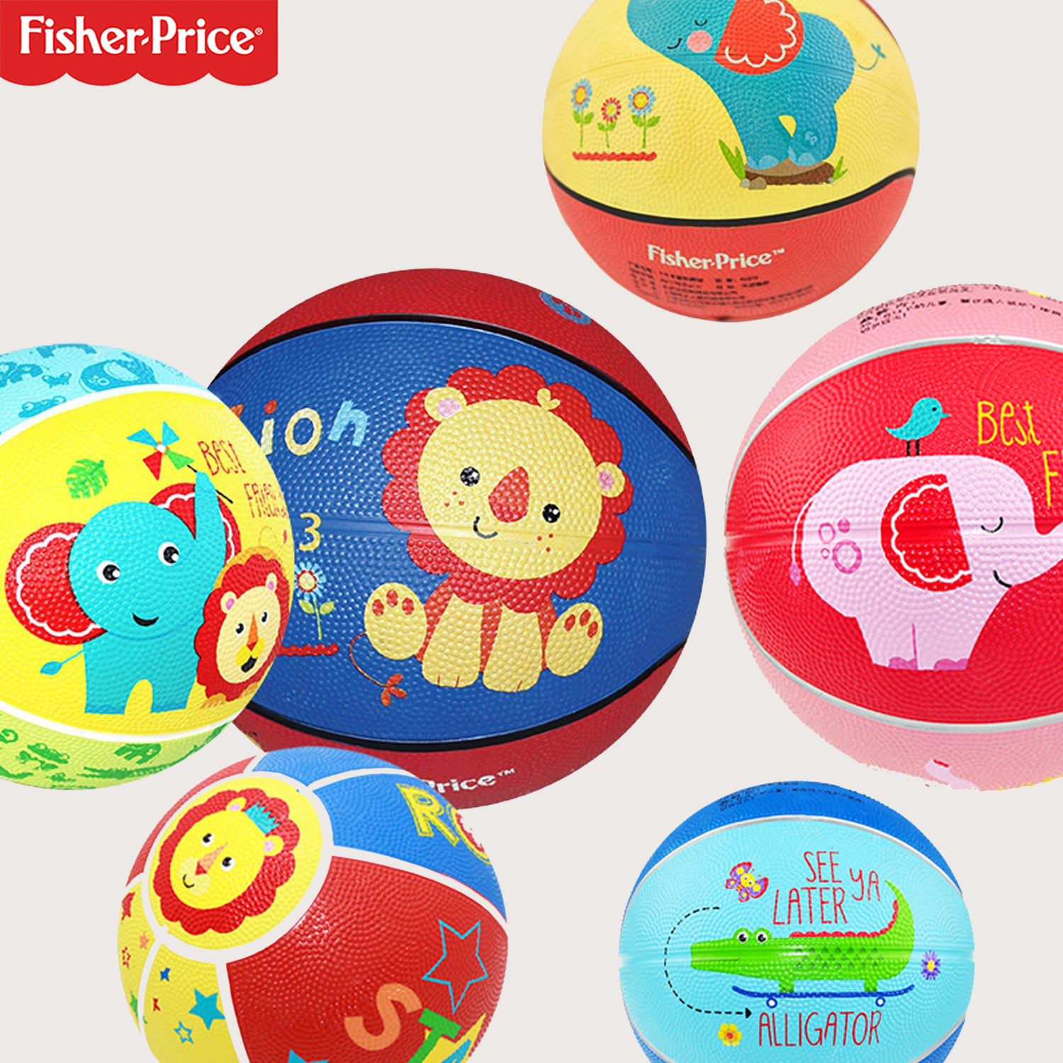 Chen Tai Children's Basketball Kindergarten rubber basketball Standard No. 3 and No. 5 cartoon basketball balls, baby toy balls full figure
