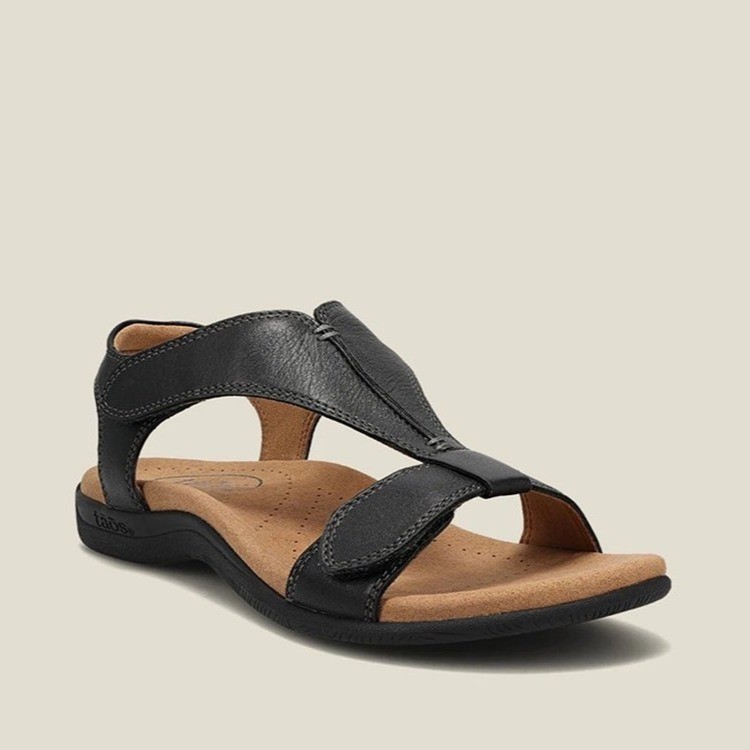 Aliexpress Women's 2025 Summer flat Velcro one-strap lightweight vacation beach sandals details Picture
