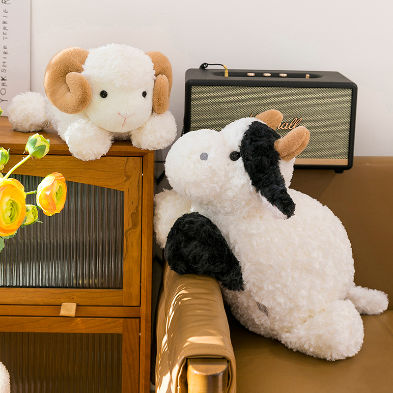 New cross-border cute little sheep plush toy, animal plush toy, cow soothing doll, doll gift Specification drawing