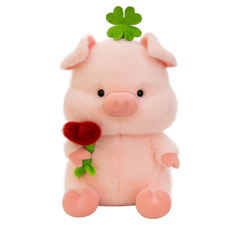 New cute little pig doll plush toy, heart-shaped rose bouquet, birthday and Valentine's Day gift for your girlfriend Item Picture