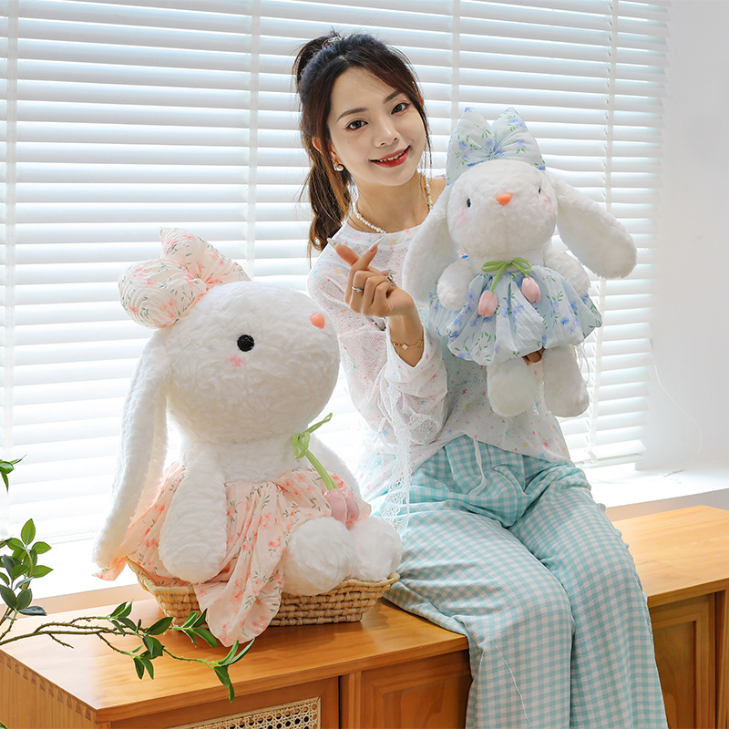 New tulip flower rabbit plush toy, little white rabbit doll, baby girl birthday gift Application Scenario