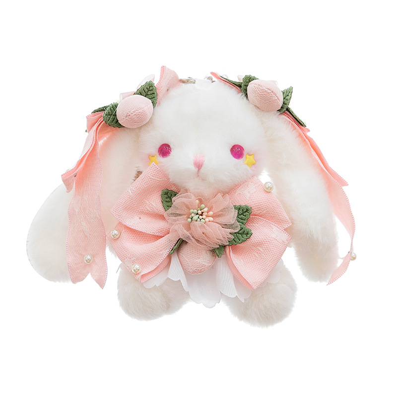 Genuine Flora Rabbit pendant, plush toy, cute rabbit doll, keychain, doll, girl's gift Item Picture