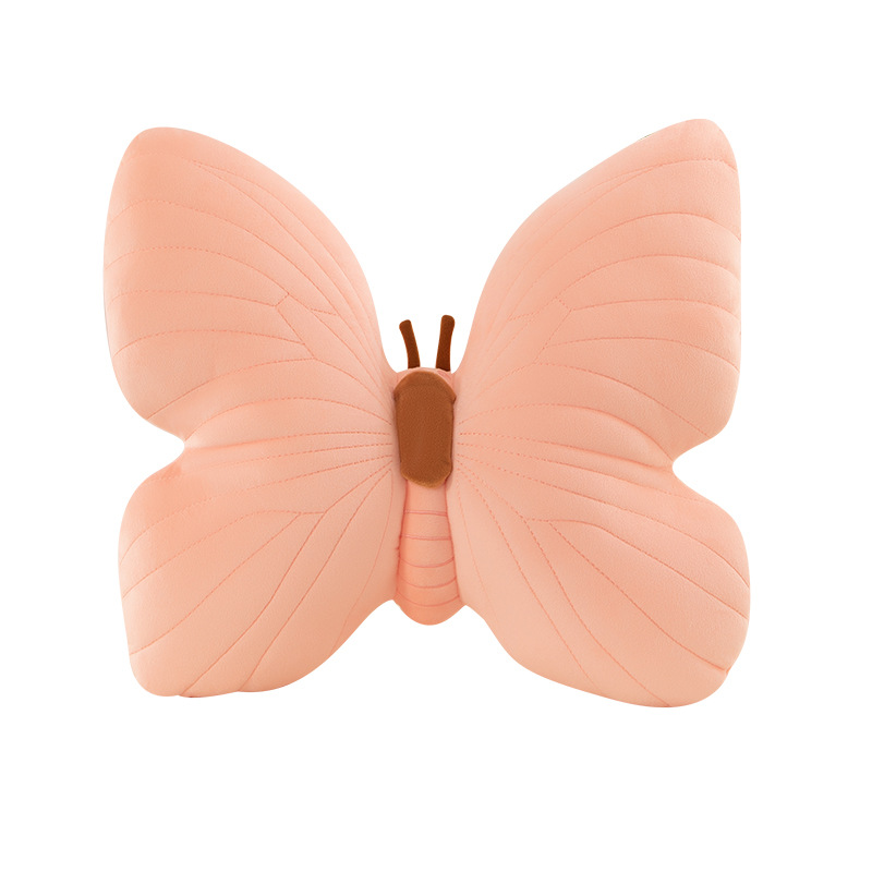 New cross-border products: Pink girlish butterfly pillow, cute headrest, soft pillow, butterfly country-style pillow Item Picture