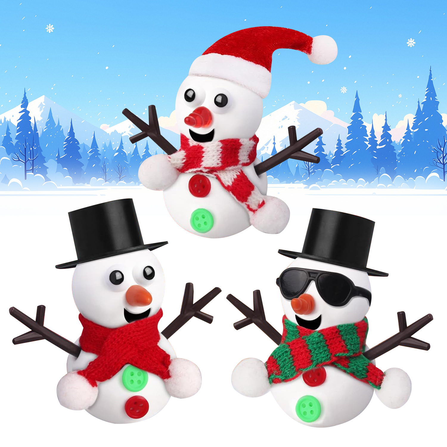 DIY clay snowman making set, Amazon's best-selling Christmas handicrafts, children's air-dried clay toy gift Specification drawing