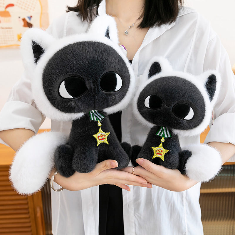 Cross-border new Star and moon medal, cat plush toy, doll, cartoon kitten doll, video game city gift supply details Picture