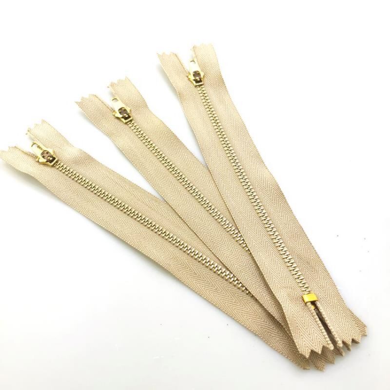 金属拉链浅金色闭尾口袋钱包现货