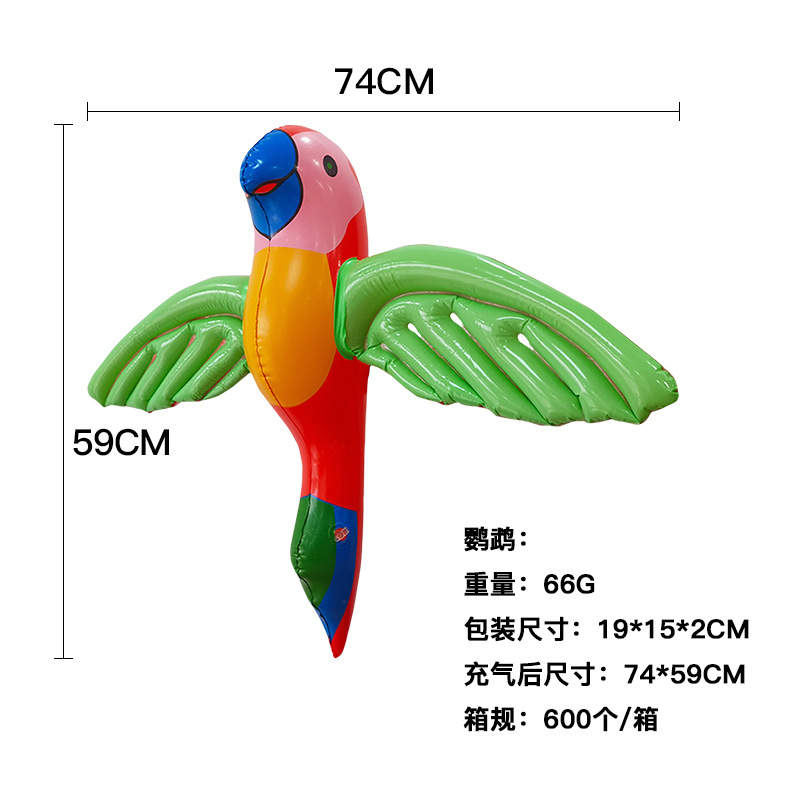 Amazon's best-selling inflatable parrot pvc inflatable animal toys, inflatable bird props, parrot prop toys wholesale details Picture