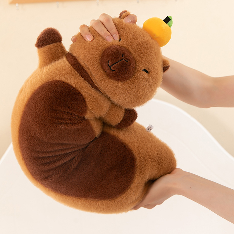 Wholesale of new laid-back capybara long throw pillows, Kapibara plush toy figurines, long leg pillows for sleeping, and cross-border products details Picture