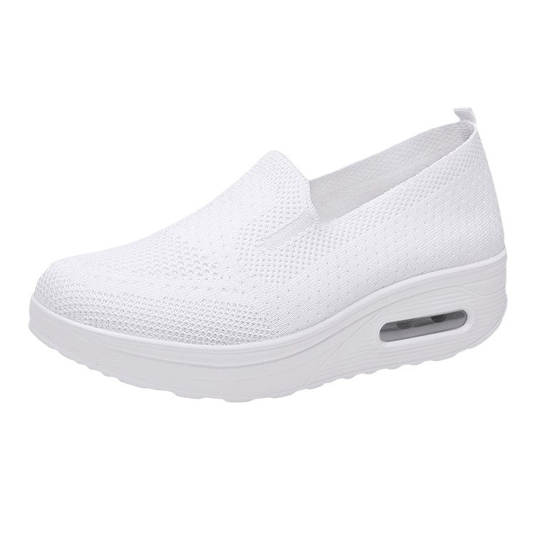A new style of breathable mesh casual women's shoes with thick soles, height-increasing air cushion sports rocking shoes for lazy people Item Picture