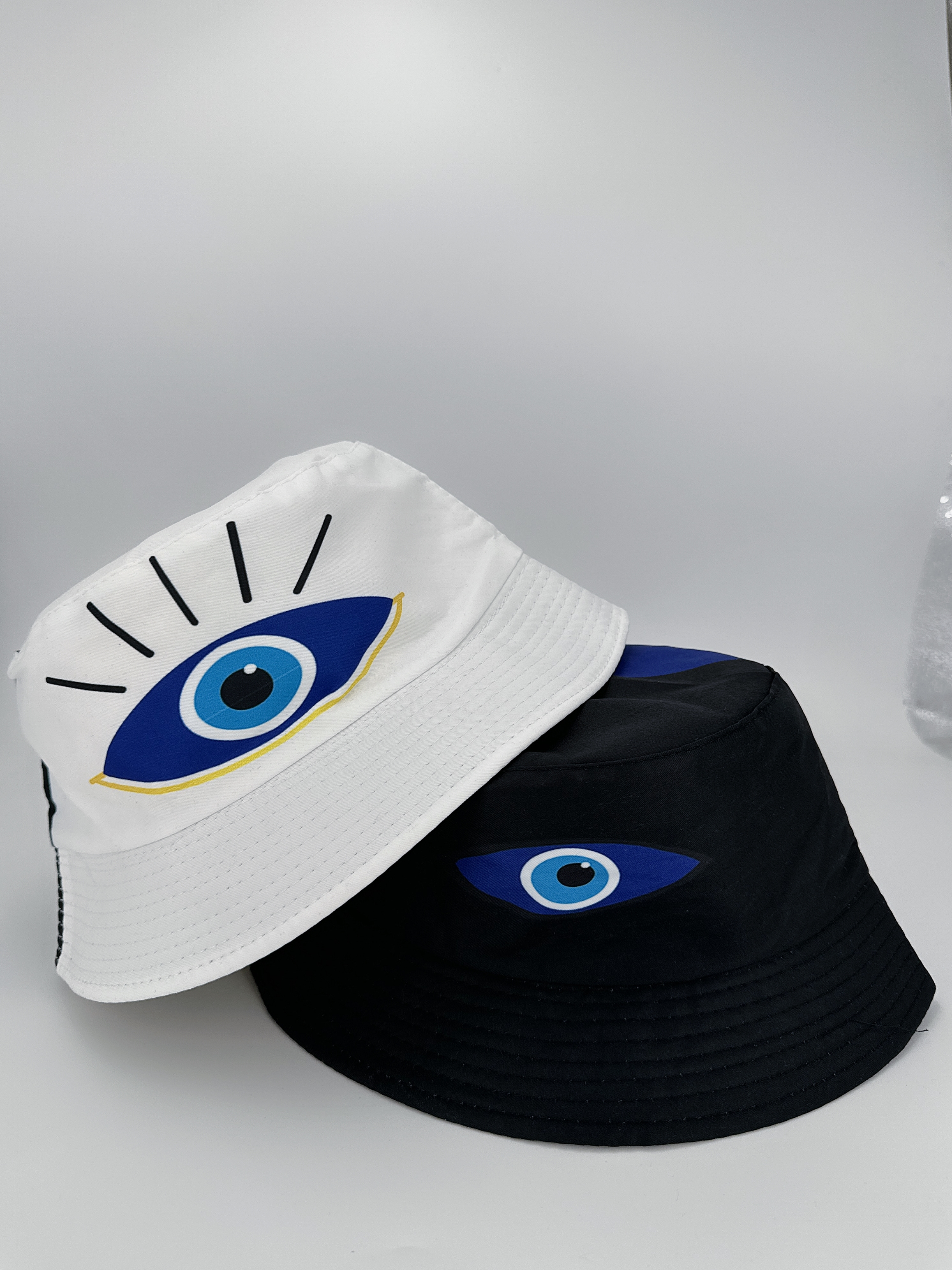New spring and summer style one-eye double-sided fisherman's hat, cute cartoon, versatile, outdoor sun protection and sun protection, foldable for easy carrying, unisplendable, pier circumference 54CM fisherman's hat Specification drawing