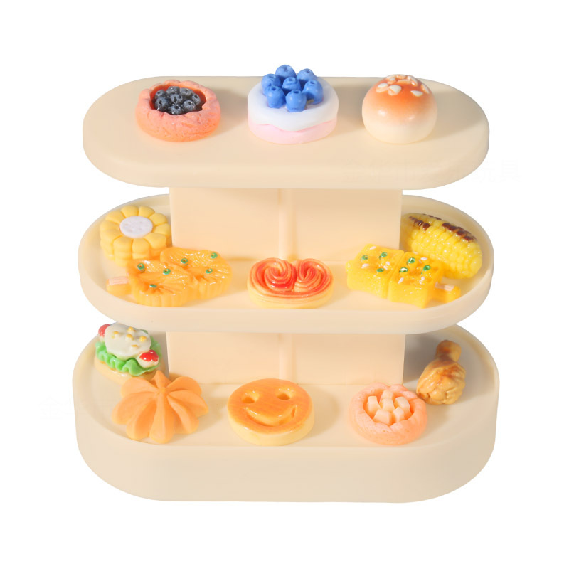 Miniature scene supermarket convenience store shelves, children's simulation house, fruit, bread, dessert, play simulation shelves Item Picture