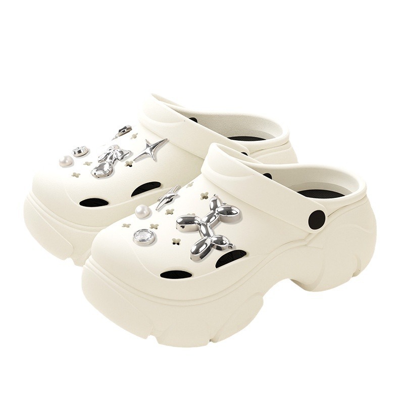 Women's summer outdoor clogs 2025 New cartoon home indoor thick-soled anti-slip slip-feeling flip-top slippers for women 378 Item Picture