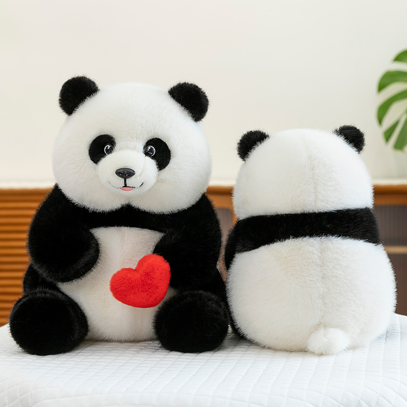 Cross-border new heart-shaped panda plush toy doll, a super cute children's gift Specification drawing