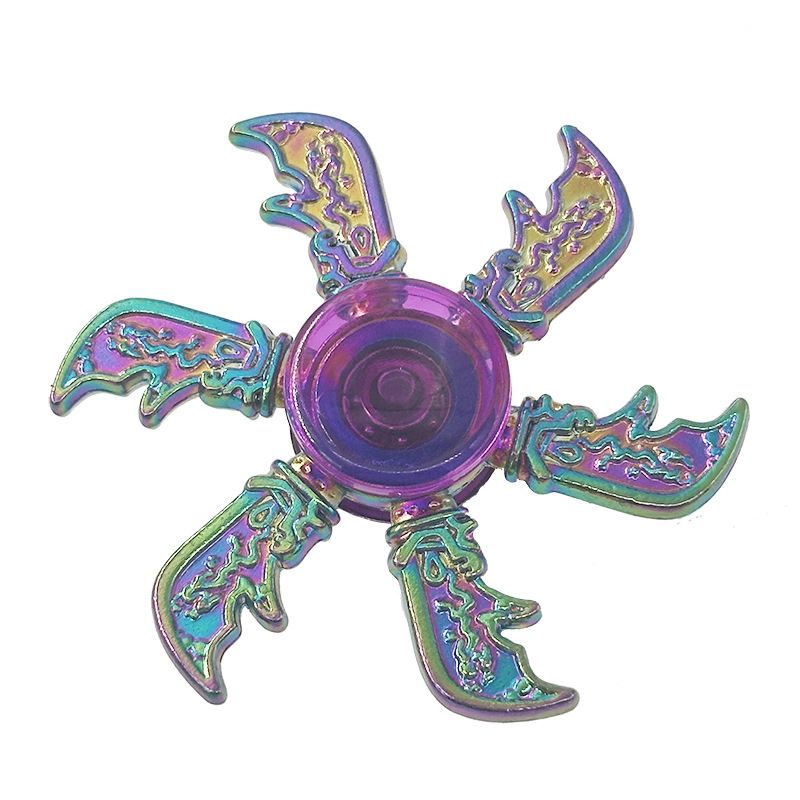 Alloy tip spinner stress-relieving toy, rotating colorful metal finger spinner, a children's finger stress-relieving wonder Item Picture