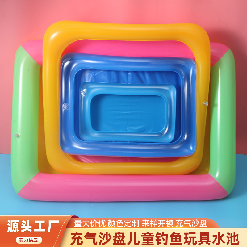Wholesale inflatable sand table PVC factory direct supply children's rectangular beach space toy sand table inflatable small water pool full figure
