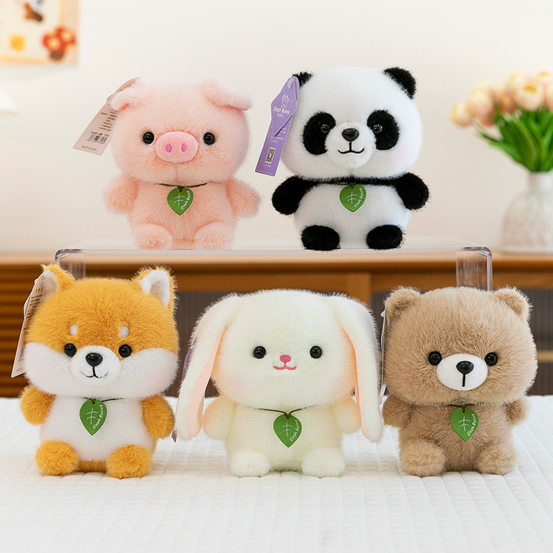 New cute little panda doll, little rabbit animal plush toy, table companion, adorable pet series children's gifts full figure