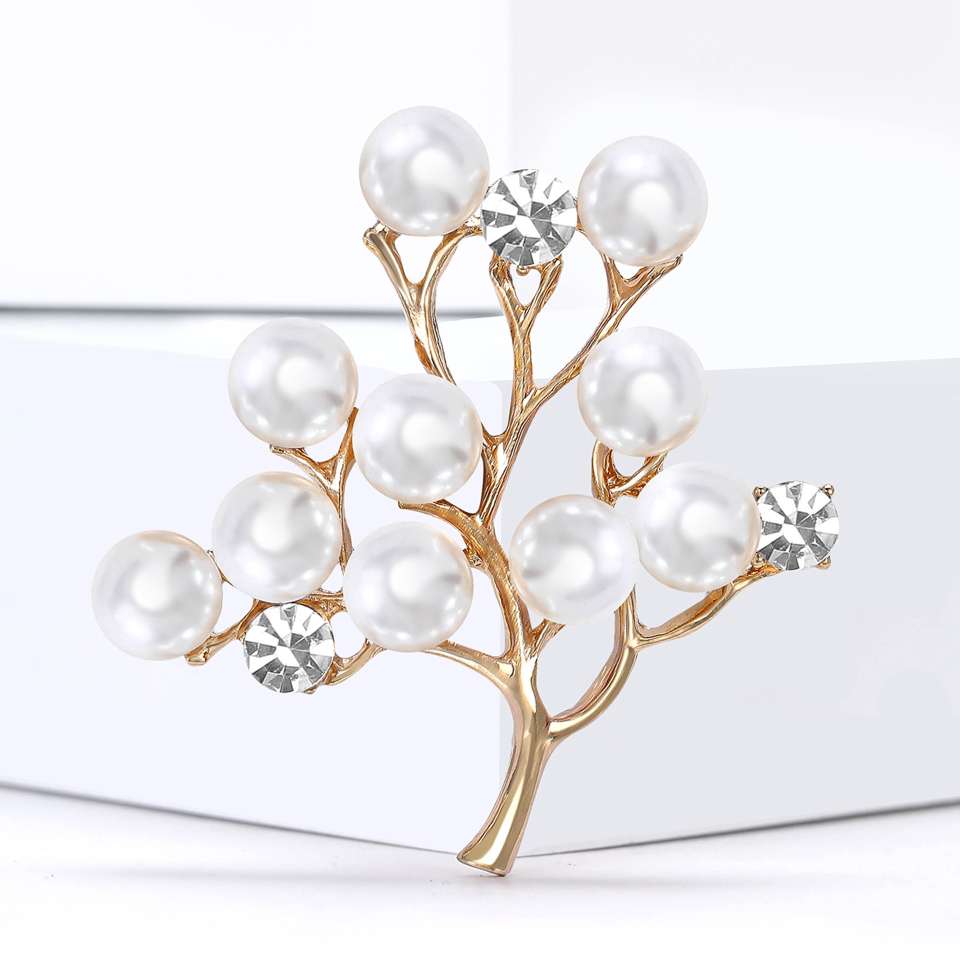 韩版清新珍珠蝴蝶结胸针 时尚气质小众设计简约胸花防走