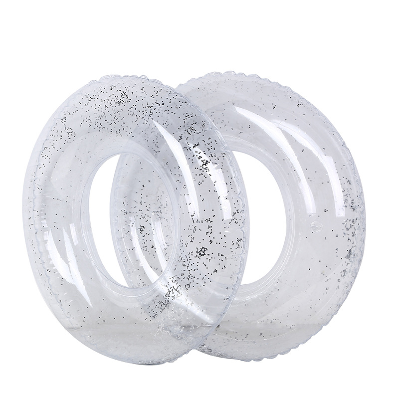 ins thickened transparent bright sheet transparent swimming rings, adult PVC swimming rings, armpit rings, swimming rings wholesale details Picture