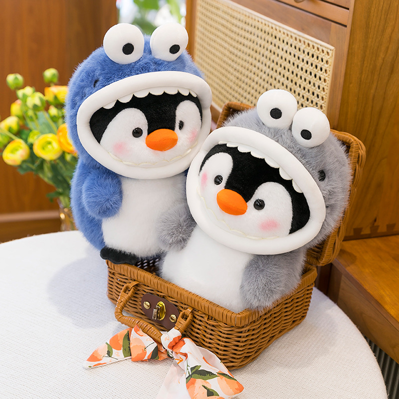 A new cross-border shark and penguin plush toy, a children's soothing doll, and a penguin doll gift for girls details Picture