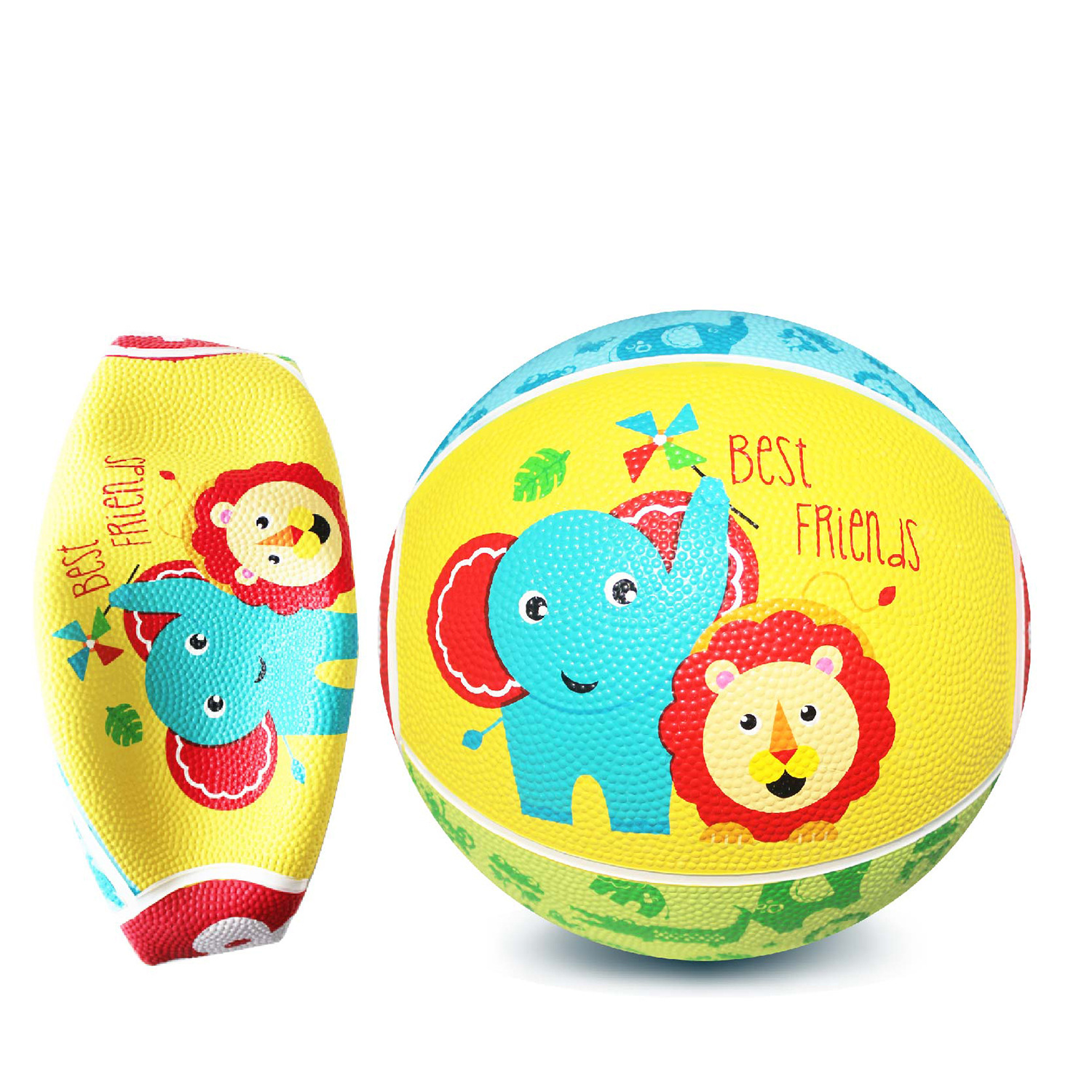 Chen Tai Children's Basketball Kindergarten rubber basketball Standard No. 3 and No. 5 cartoon basketball balls, baby toy balls Item Picture