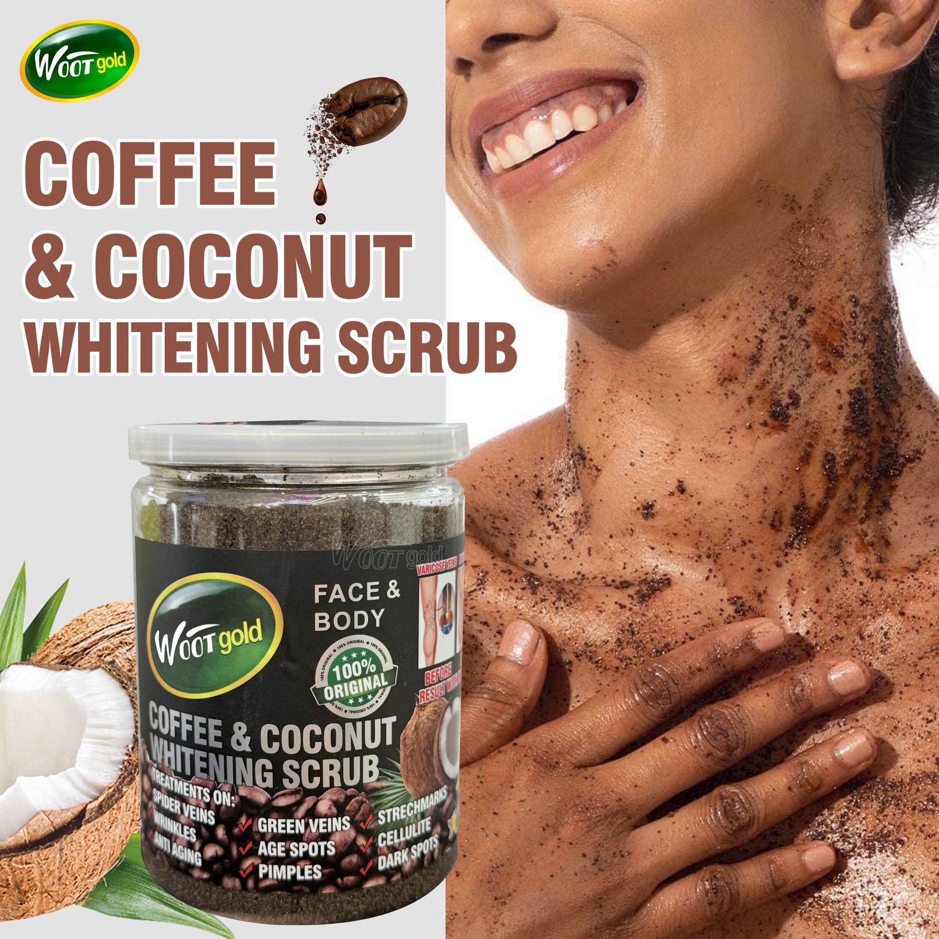 Cross-border can coffee bath salt 500g scrub salt full-body bath exfoliation and chicken skin removal bath salt details Picture