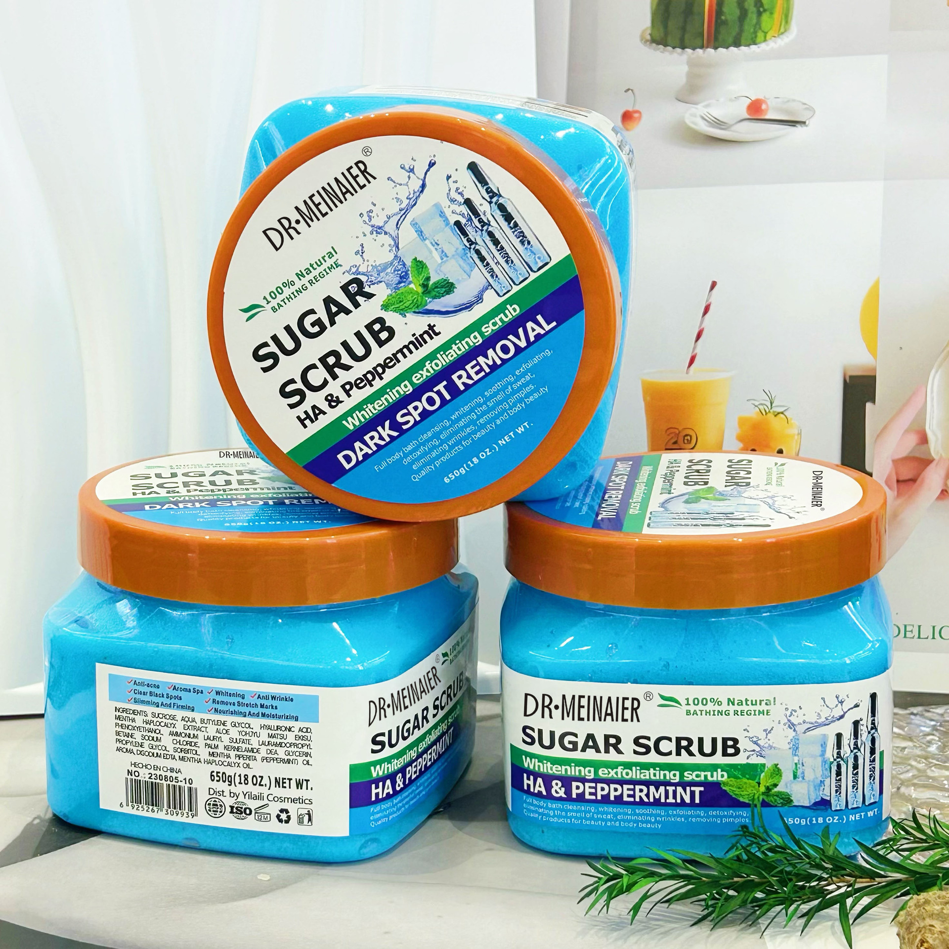 Cross-border Mint Sea Salt Bath Scrub Sugar 650g Bath Salt Bath Scrub Cream Cleanses, exfoliates and removes chicken skin details Picture