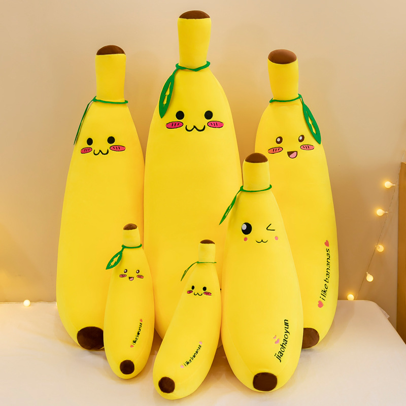 New cute banana plush toys, large fruit long strip pillow dolls, girls' sleeping children's dolls wholesale details Picture
