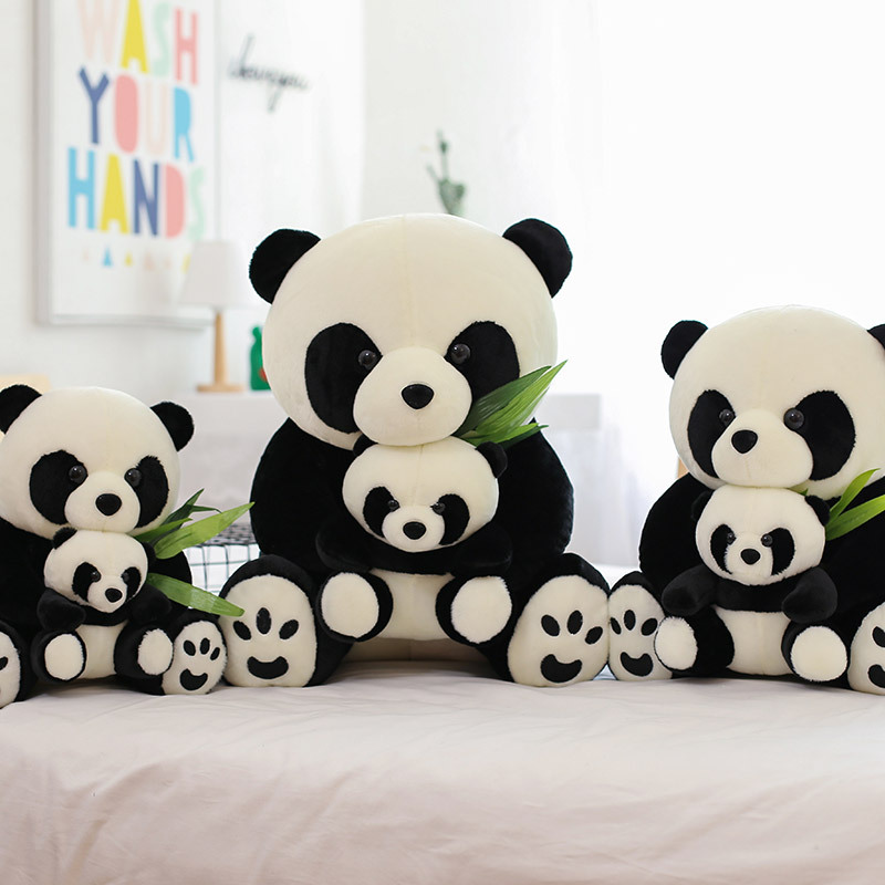 Cute giant panda dolls, simulated mother and baby panda plush toys, large doll pillows, children's birthday gifts Application Scenario