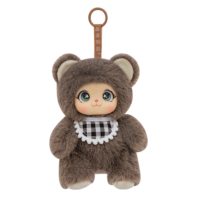 Authentic new style cute pet family rabbit plush toys, little sheep dolls, caramel doll backpacks, keychains Item Picture