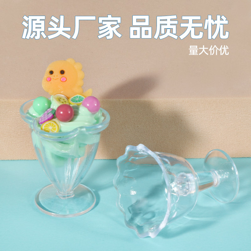 Wholesale ultra-light clay cups, simulated ice cream sundae cups, cream glue diy ice cream cups, food and play cups 6-piece set Application Scenario
