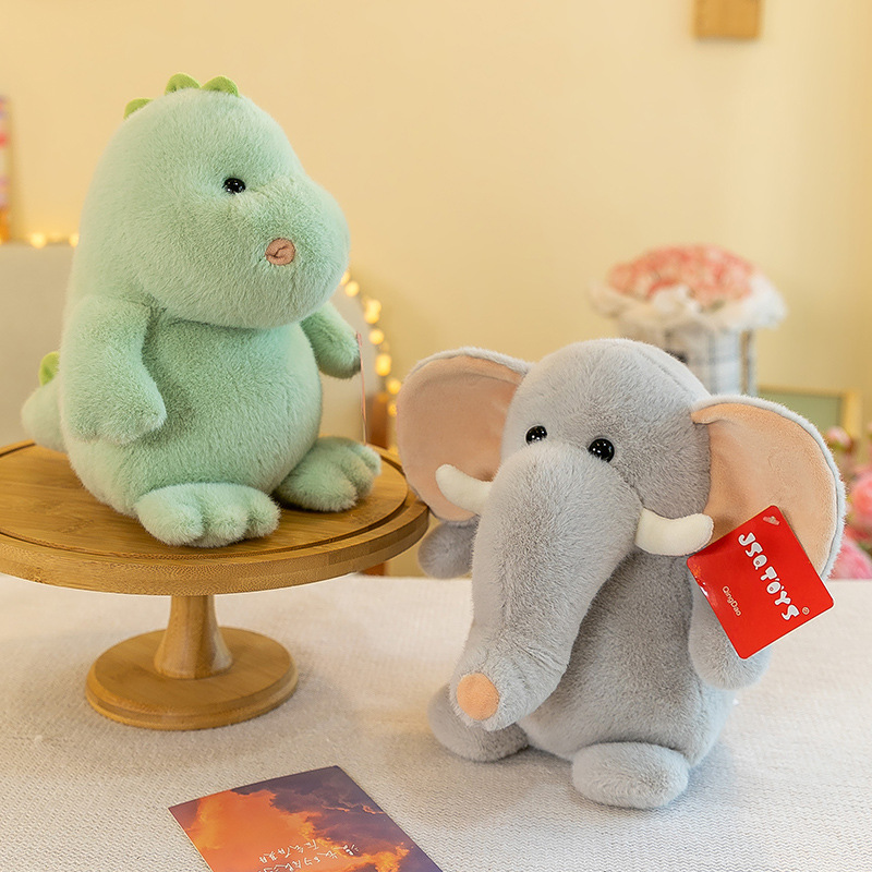 Wholesale of genuine chubby elephant hippopotamus dinosaur premium grabber dolls, plush toys, and children's birthday gifts details Picture