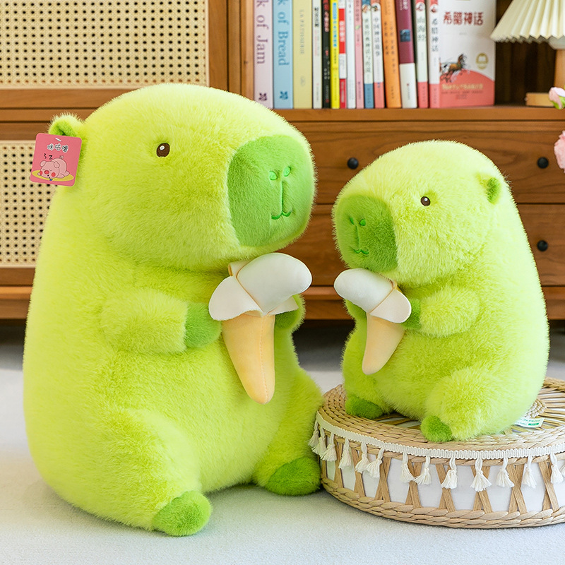 Cross-border new non-banana green capybara creative banana Capybara ugly cute style doll children's plush toy full figure