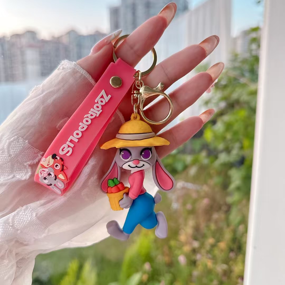 跨境疯狂动物城钥匙扣可爱朱迪尼克书包挂件汽车钥匙链挂饰小礼品 