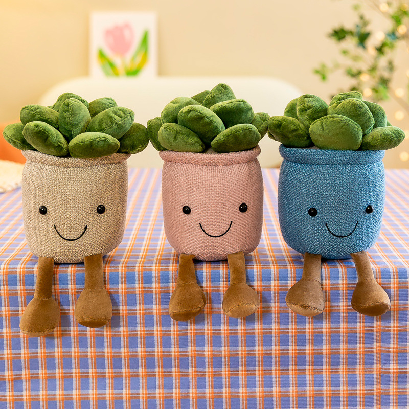 New realistic succulent potted plant plush toys, cactus potted plant dolls, claw machine, cute plant plush dolls Application Scenario