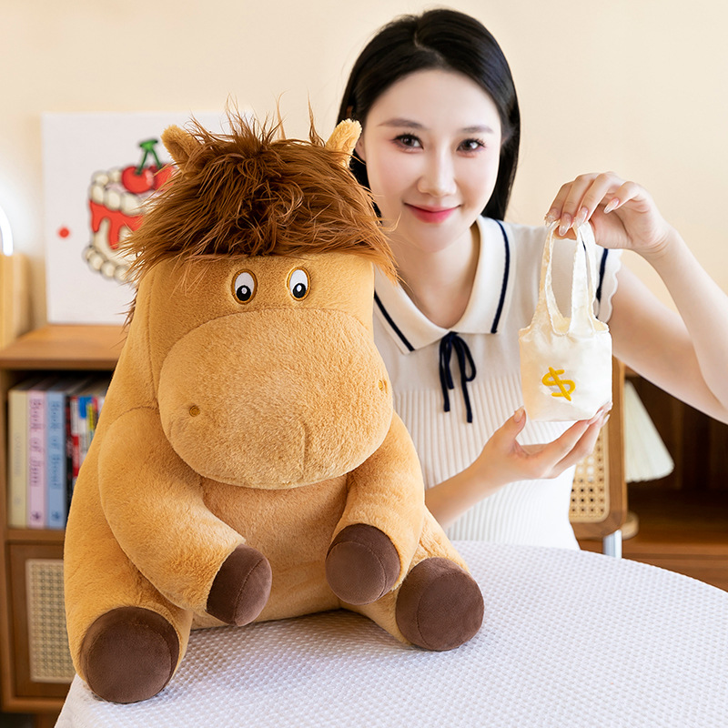 Cross-border cute and naive working horse style plush toy creative birthday gift Valentine's Day doll exchange gift details Picture