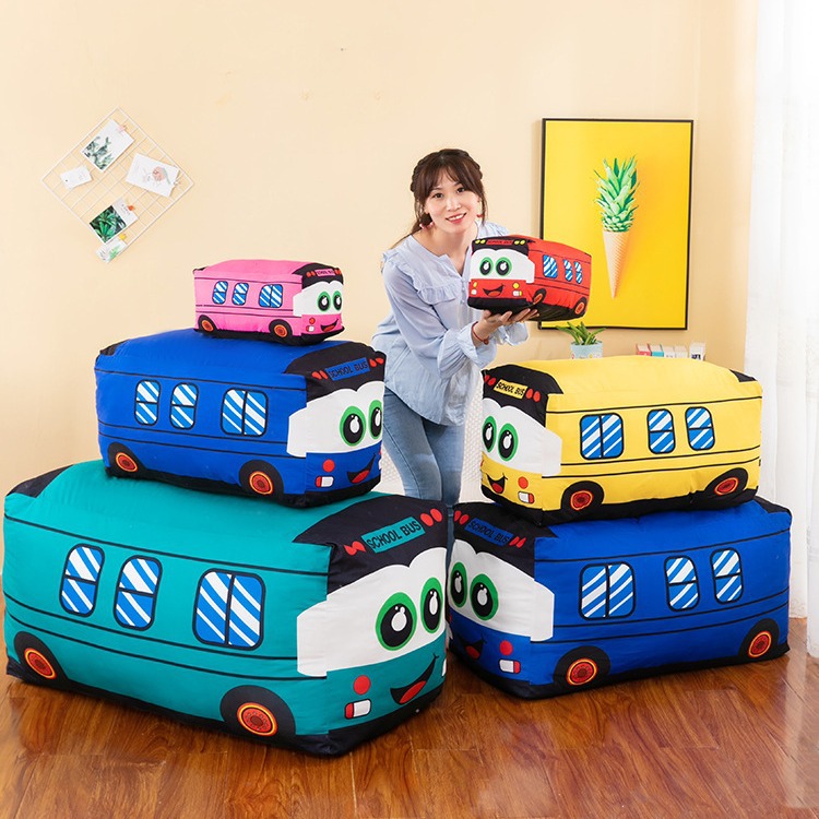 Cartoon printed transportation vehicle series, throw pillows, car dolls, stuffed toys, claw machine dolls, children's birthday gifts Specification drawing