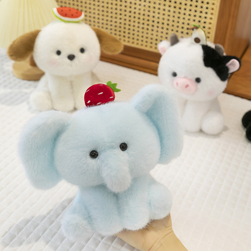 New fruit animal panda table companion doll figurine, cute cow doll plush toy, girlfriend birthday gift details Picture