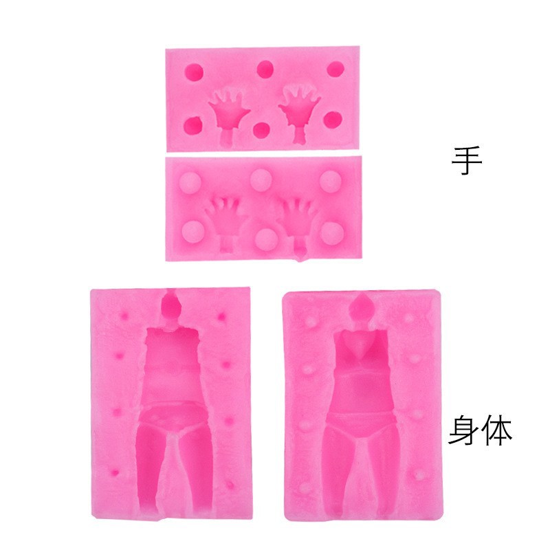 Mini proportional clay small body mold, small hand shape, ultra-light clay, universal decorative silicone mold, in stock and batch Specification drawing