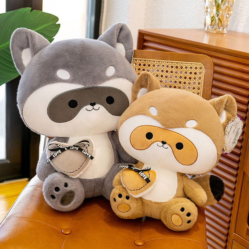 Cross-border new cute and creative big-tail raccoon plush toys, bear dolls, stuffed dolls, large quantity discounts Specification drawing