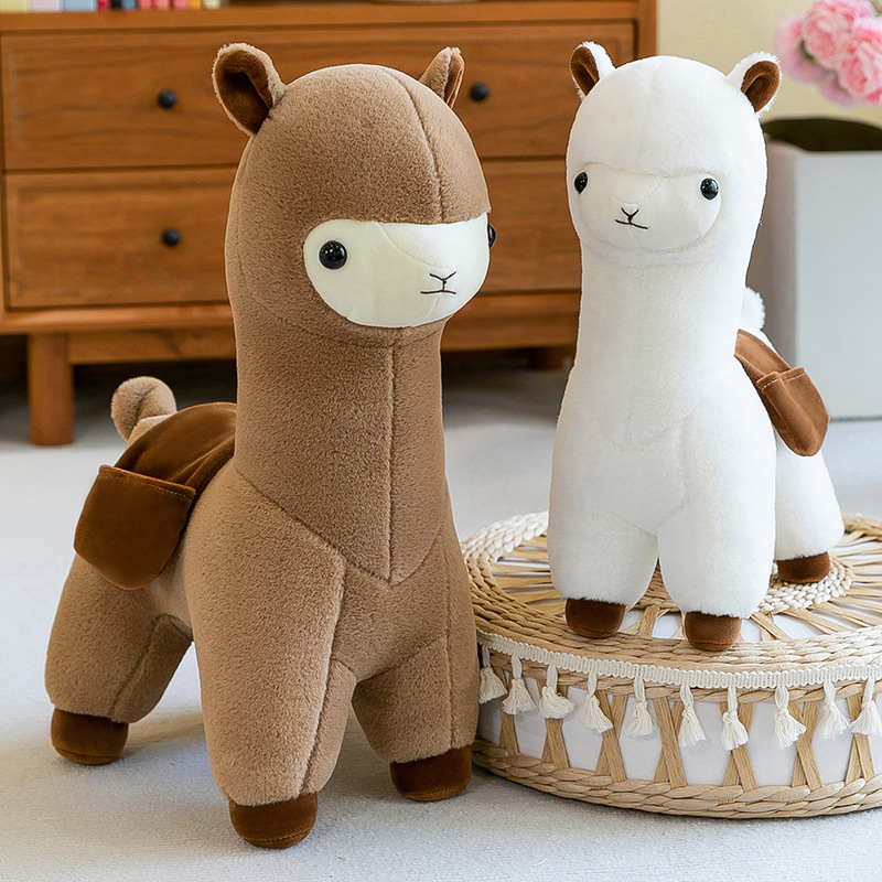 Cross-border alpaca plush toy, cute and creative sleeping pillow, little sheep bed doll, doll lover's gift full figure