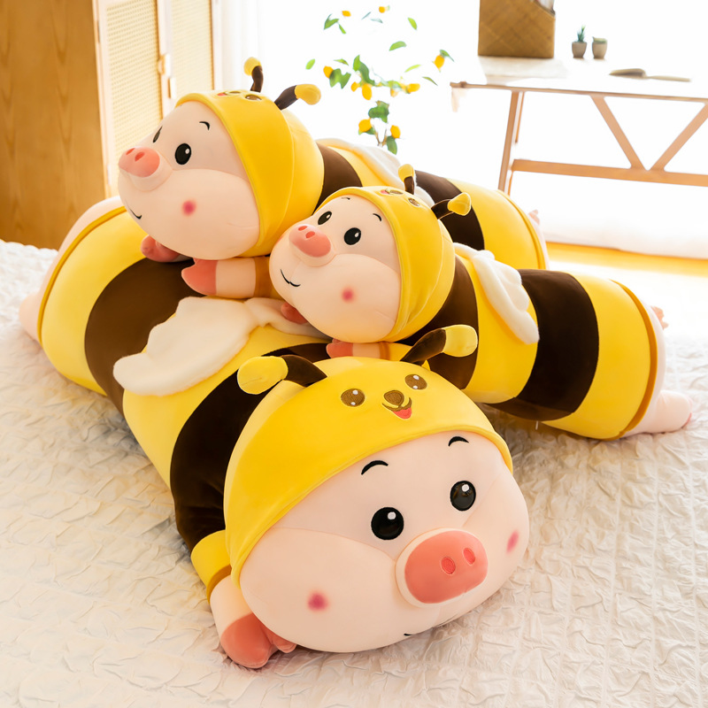 New cute bee pig figurines, long throw pillows, dolls, sofa cushions, gifts, video game city gift supply details Picture
