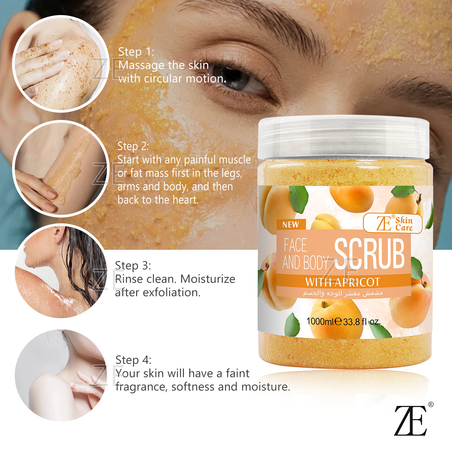 Cross-border 1kg Scrub, wet salt coffee turmeric strawberry Body Bubble Bath Salt Scrubbing, Blackening, Exfoliating Scrub Application Scenario